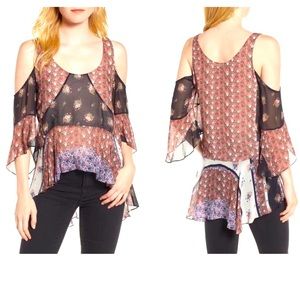 Rebecca Minkoff Chelsea cold shoulder top blouse.